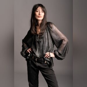 Little Lies Metallic Smock Top